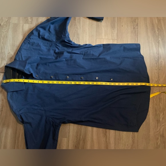 Blue Plaid Button Down Dress Shirt - Picture 8 of 8